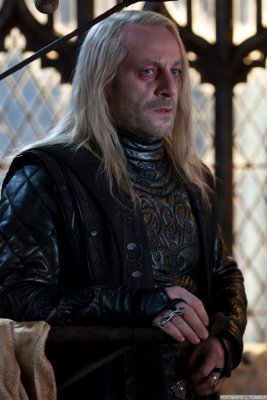 Lucius Malfoy, looking haggard after being released from Azkaban.